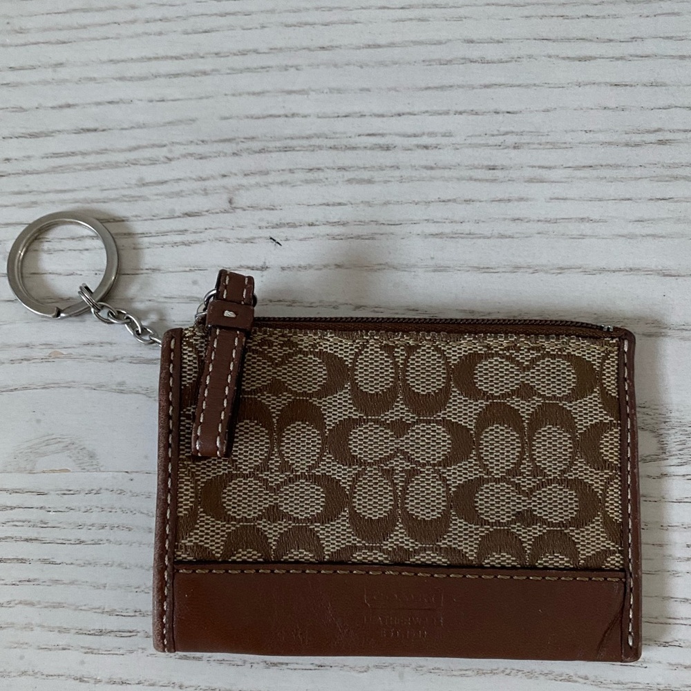 Coach card case keychain